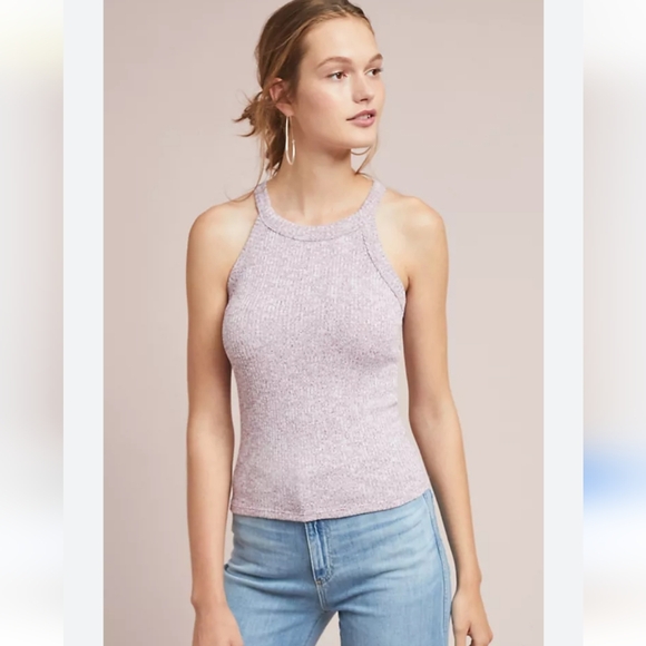 Anthropologie Maeve Harlan Knit Tank Raspberry Size Large - Picture 1 of 11
